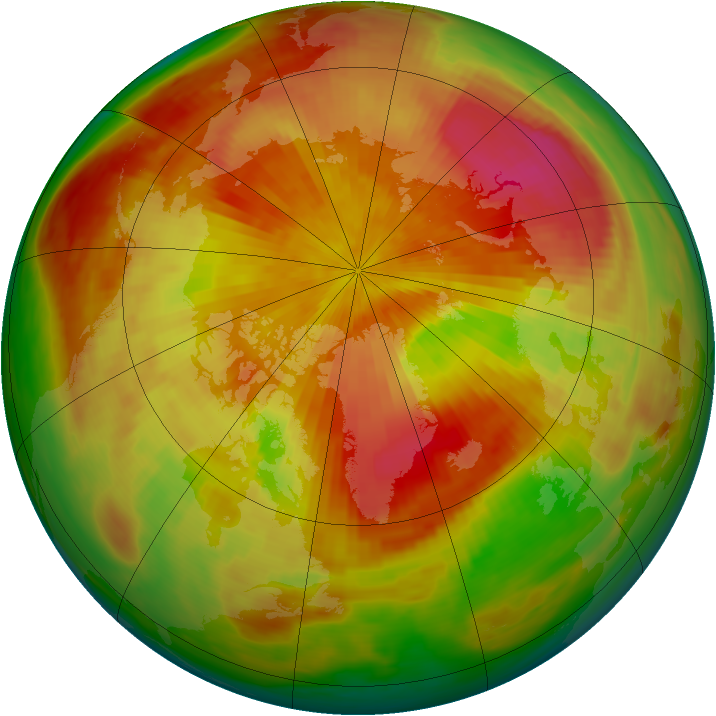 Arctic ozone map for 12 April 1984